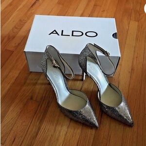 ALDO Anklam - Sparkly Sexy Shoes - Glamorous Ankle Strap 4” High Heel Shoes, 8.5